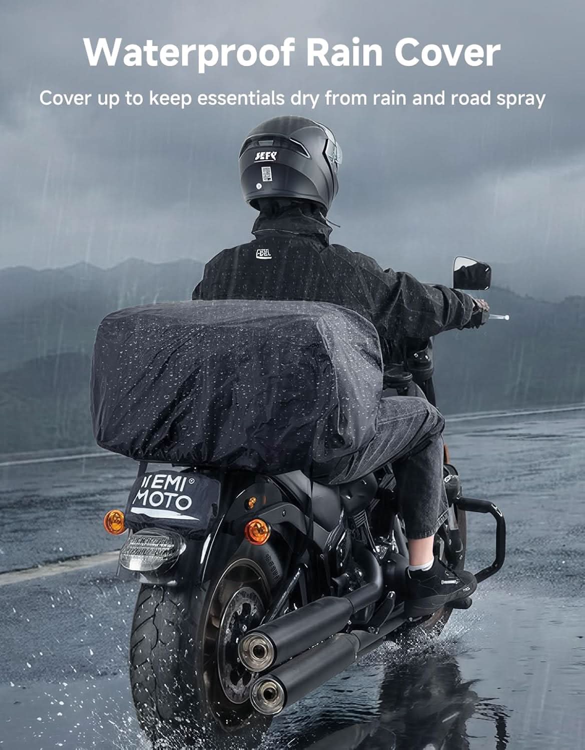 KEMIMOTO 2604 borsa moto posteriore 60-80L espandibile