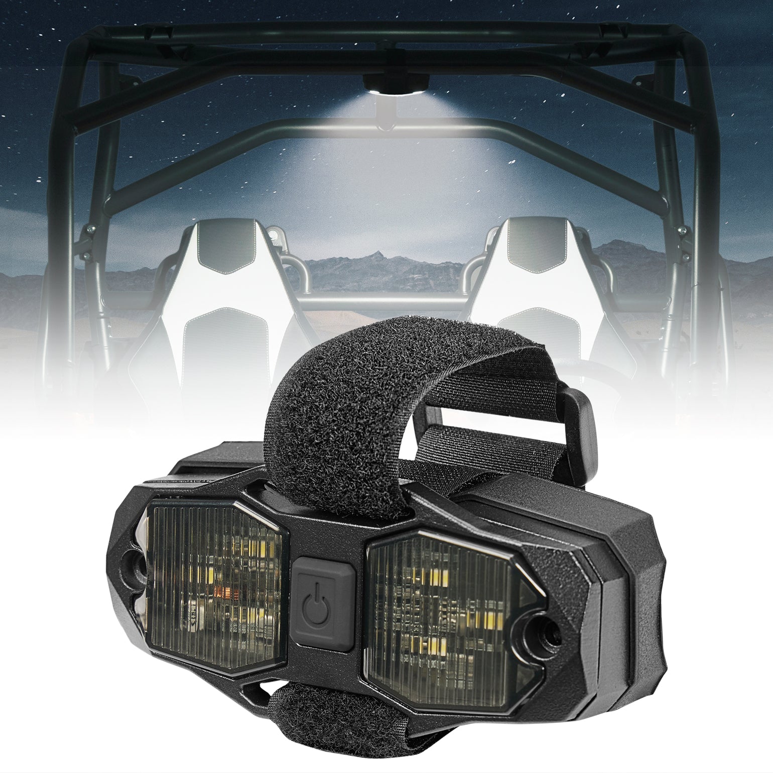 Kemimoto UTV plafoniera LED alluminio ricaricabile 1,5-2"