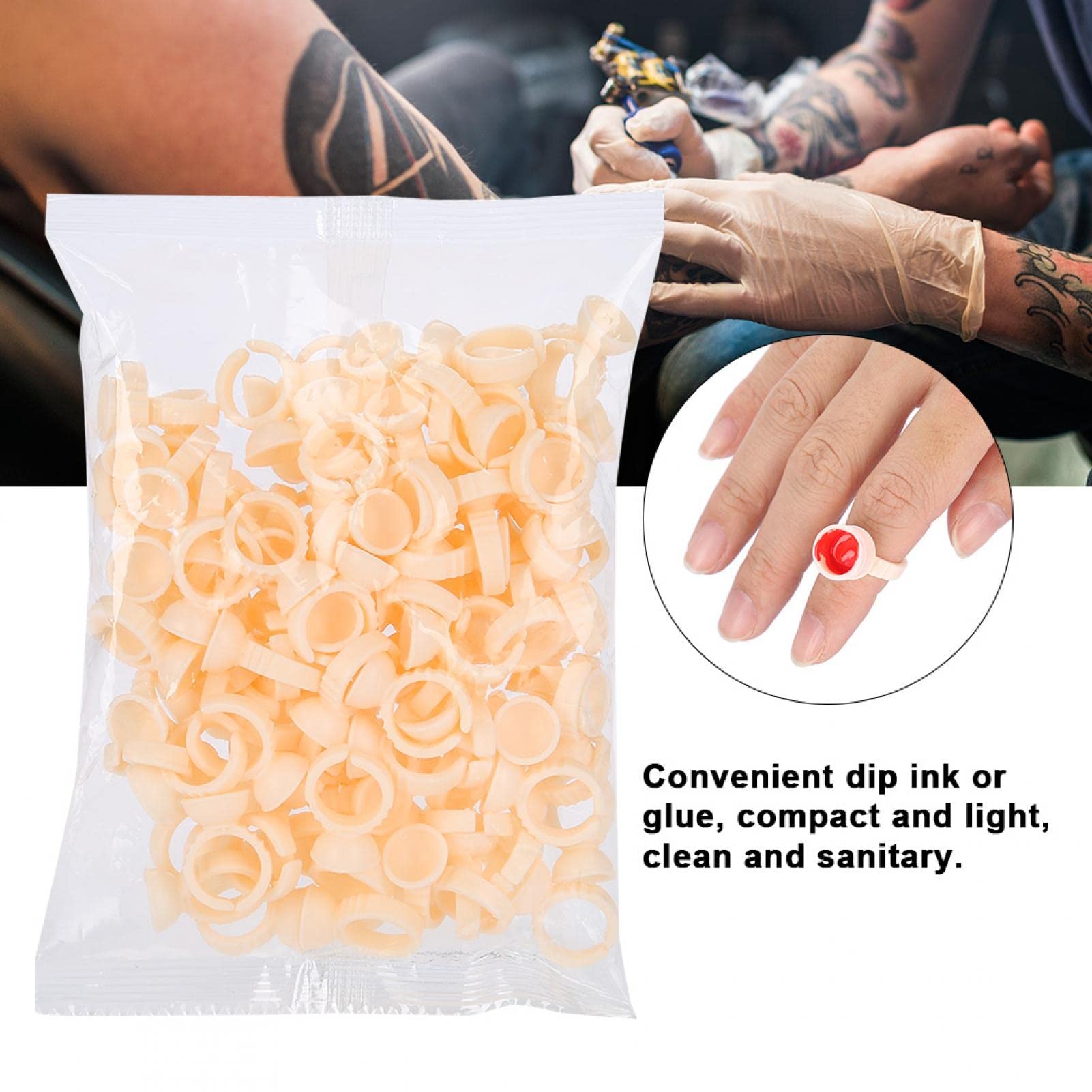 Kuuleyn Anellini Tatuaggio Small No Separation Silicone 100 Pezzi