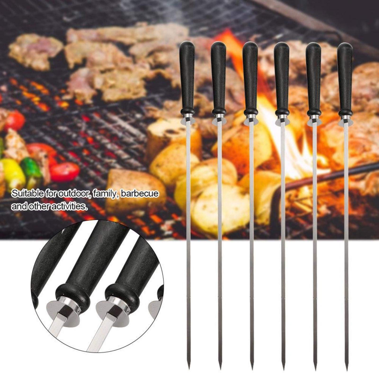 Kuuleyn Spiedini Barbecue 6 Pezzi 520 mm Acciaio Legno