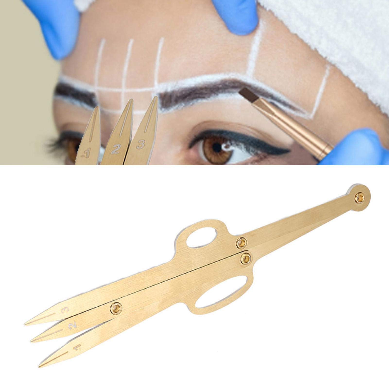 Kuuleyn Stencil sopracciglia righello microblading oro