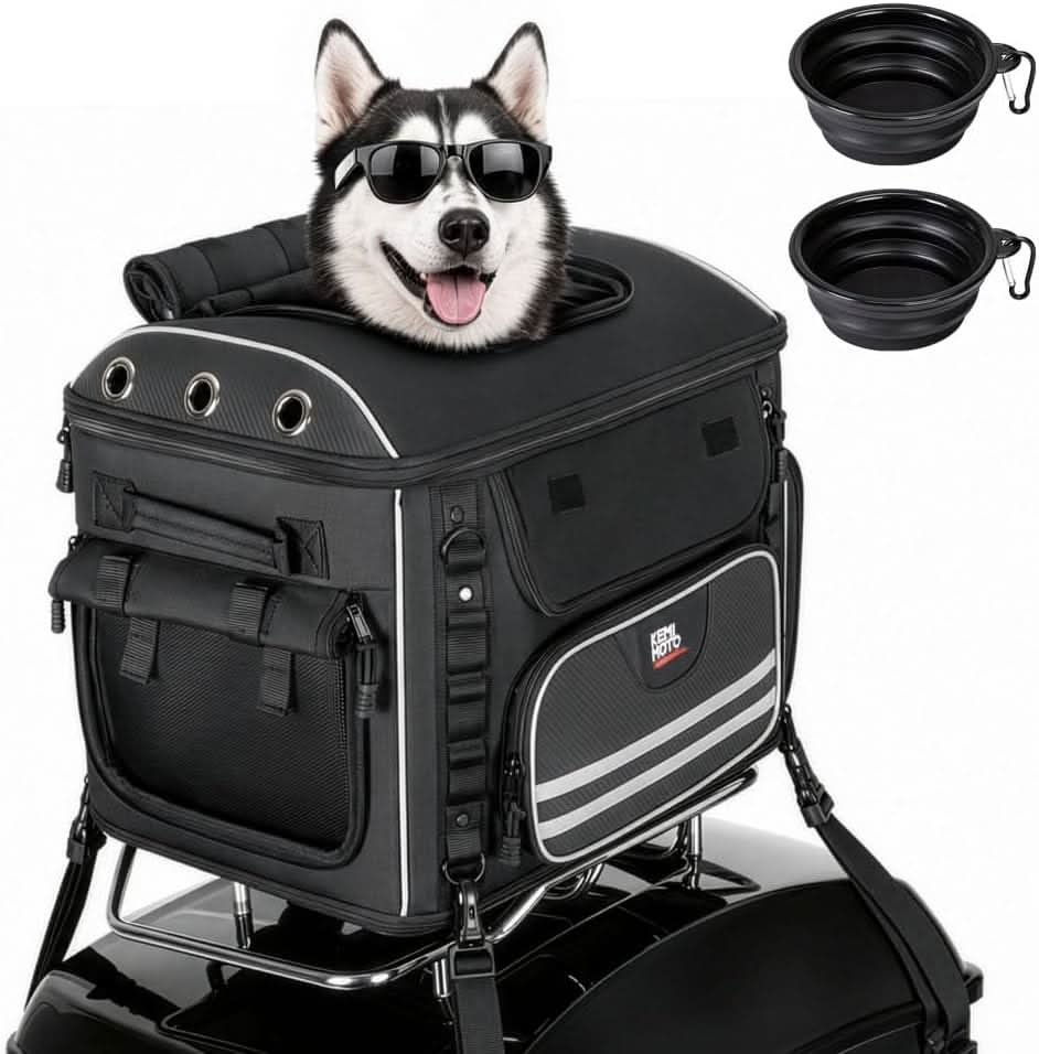 Kemimoto trasportino moto cani medi 12 kg con ciotole