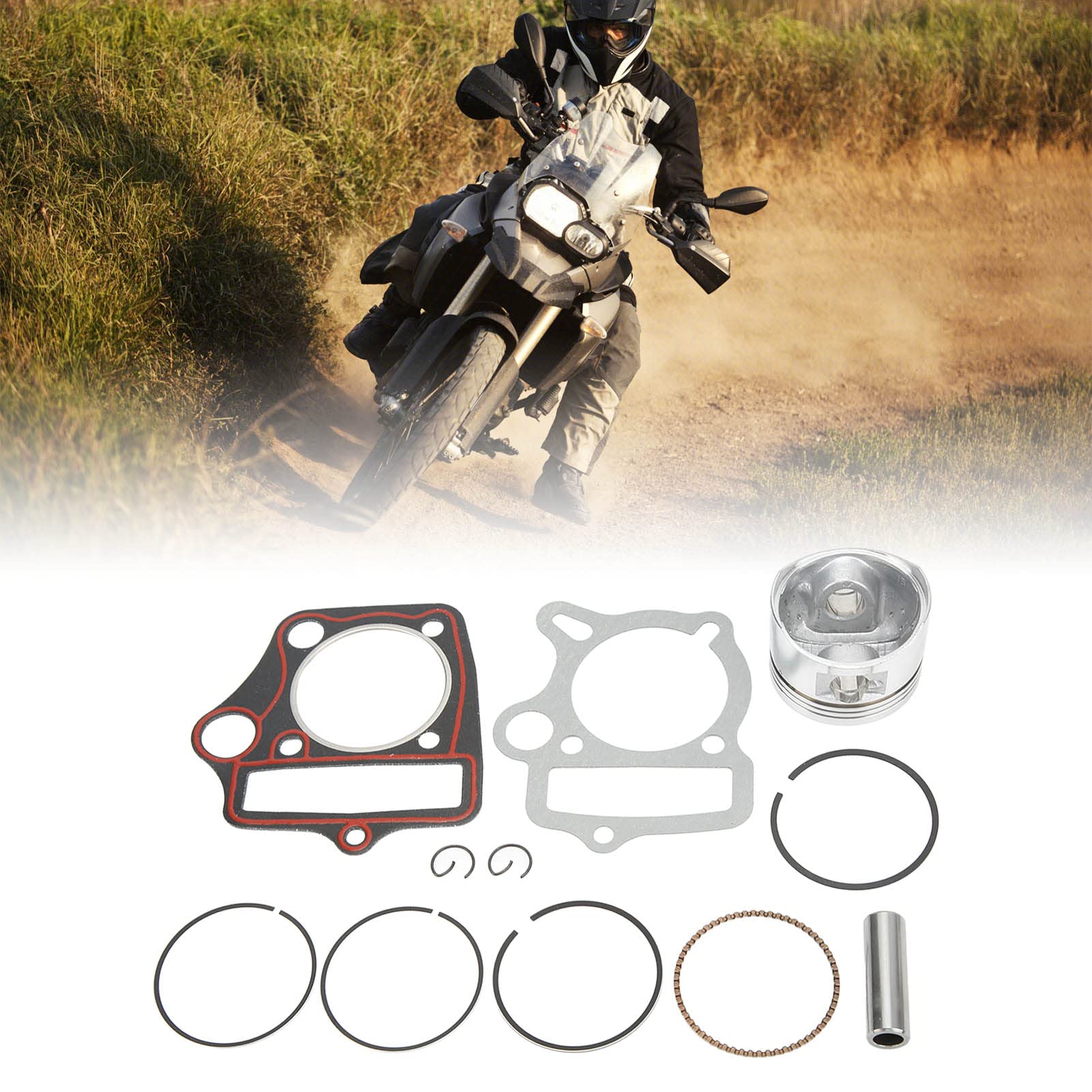 AOWINHIT Kit Pistone 52,4 mm Fasce Elastiche 110 125 4T