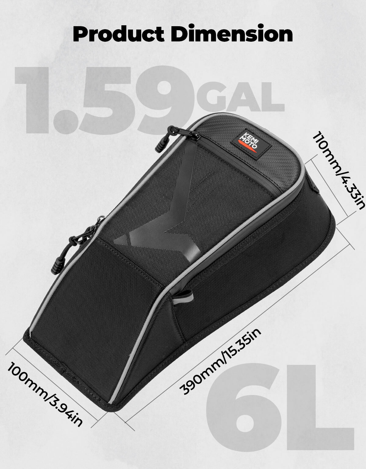 KEMIMOTO Borsa Centrale ZForce 950 Sport 1,6 Galoni impermeabile