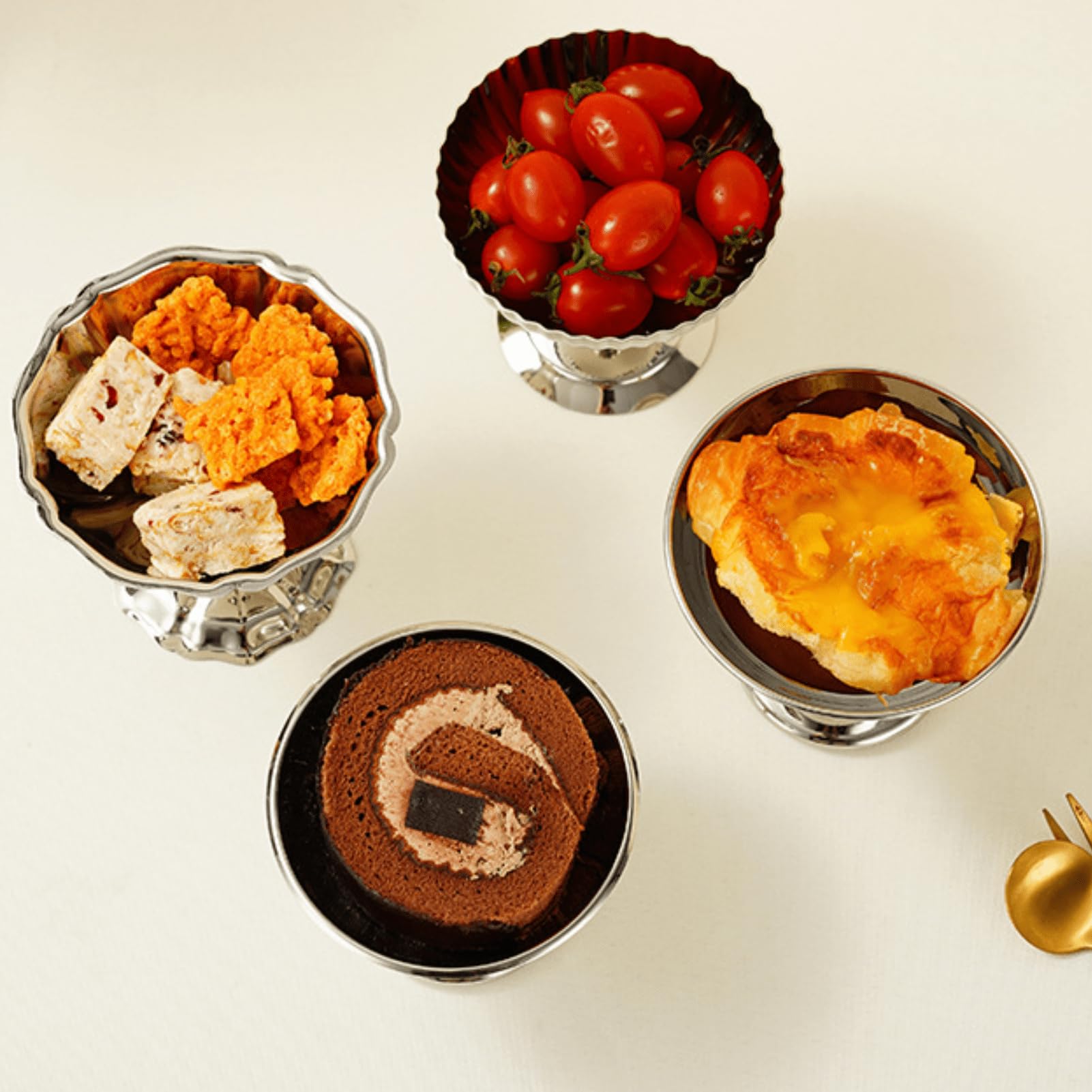 Hapivida coppa dessert acciaio inox base stabile set 2 pezzi