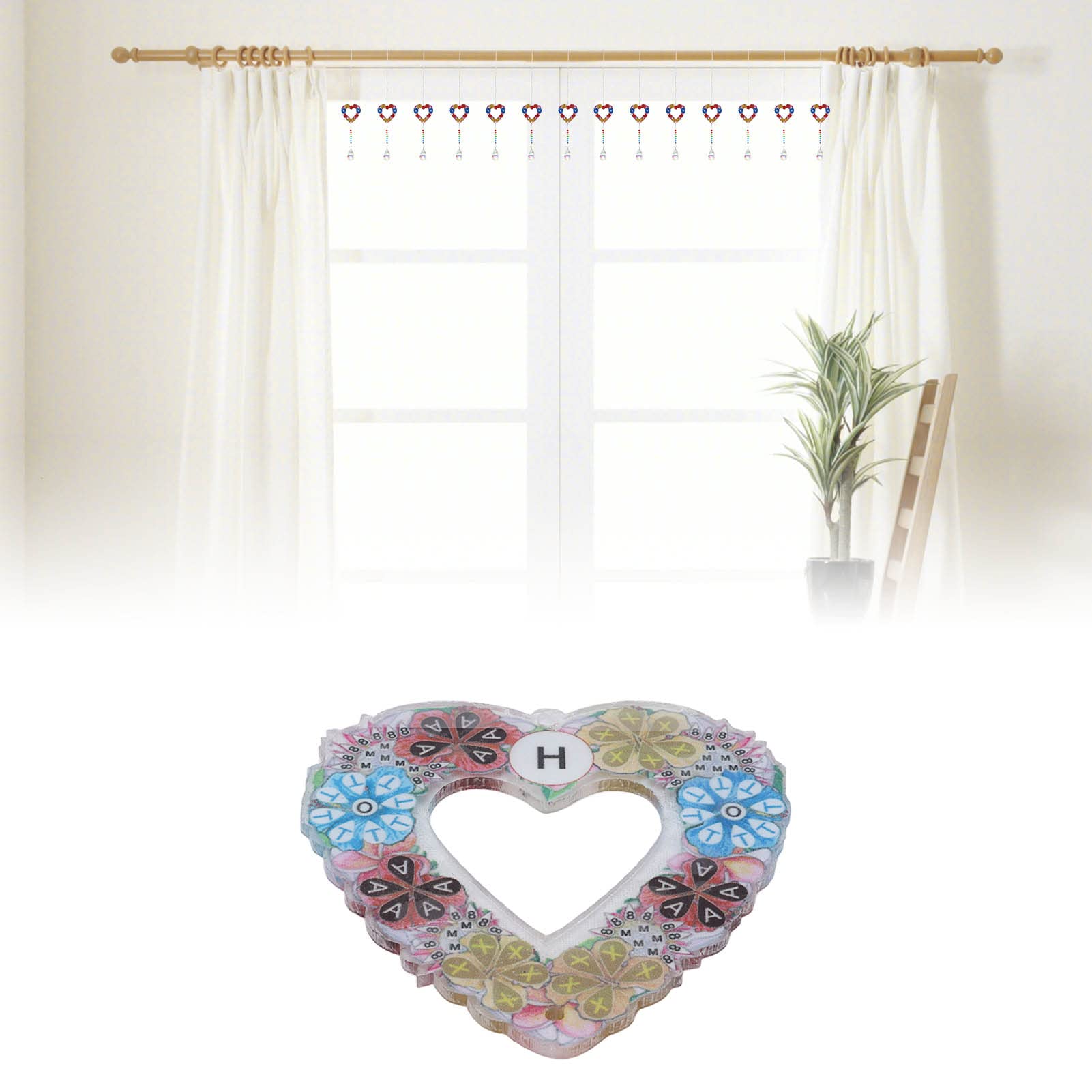 AOWINHIT Ciondolo Diamond Painting Cuore Kit Finestra Fai Da Te