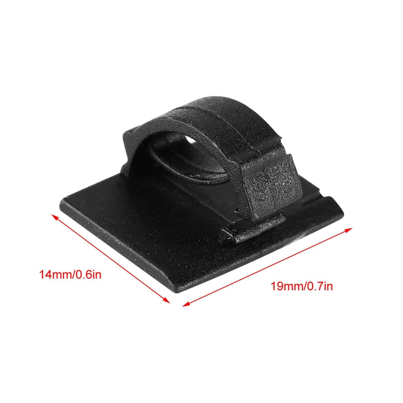 Kuuleyn Clip Fermacavo Auto Nere Adesive 40 Pezzi Taglia L