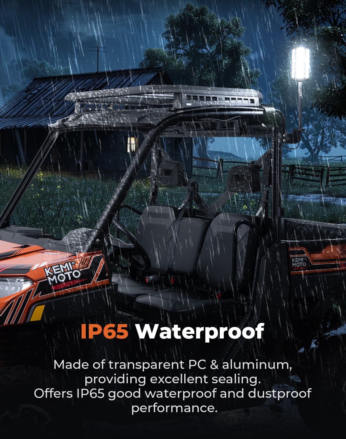 Kemimoto Ranger 1000 faro lavoro LED 12V IP65 posteriore