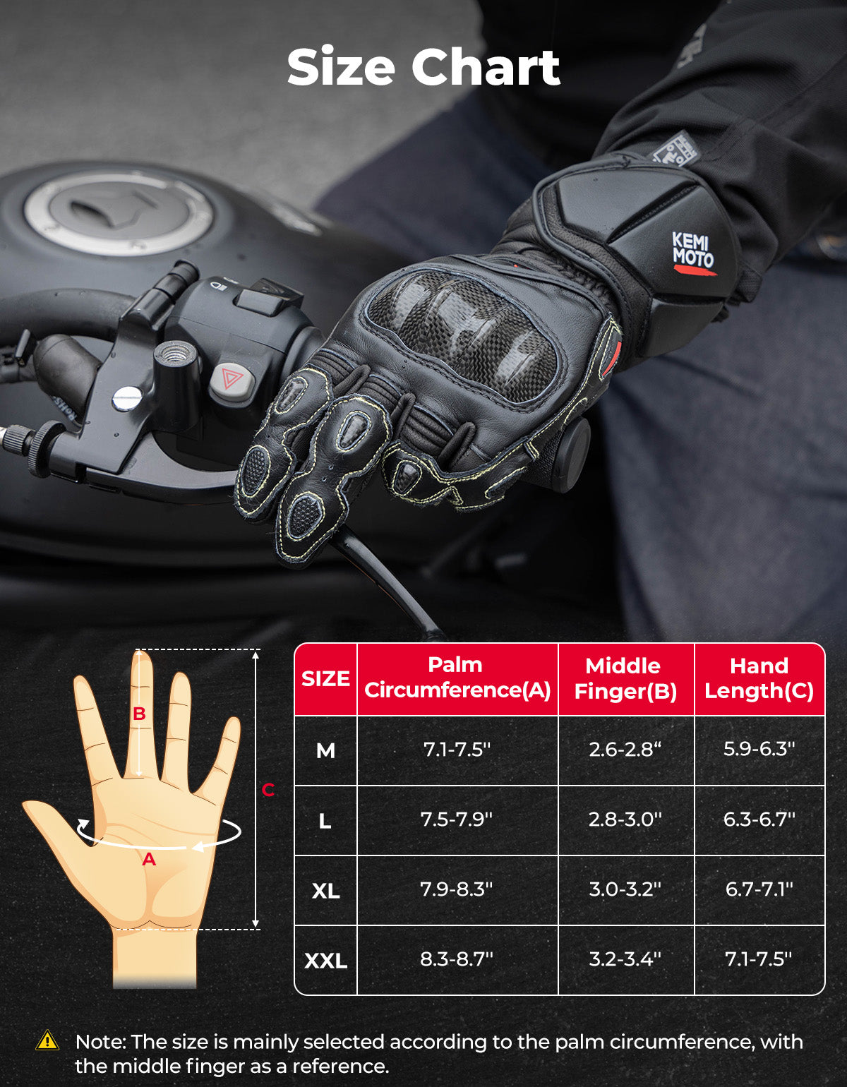 Kemimoto guanti moto pelle neri kevlar touch