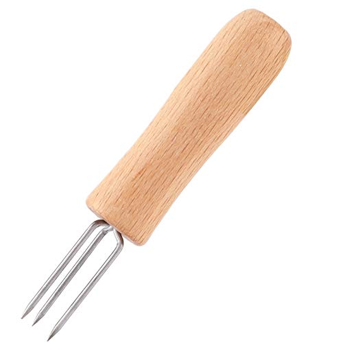 Kuuleyn Forchette Barbecue Acciaio Inox 4 Pezzi Manico Legno