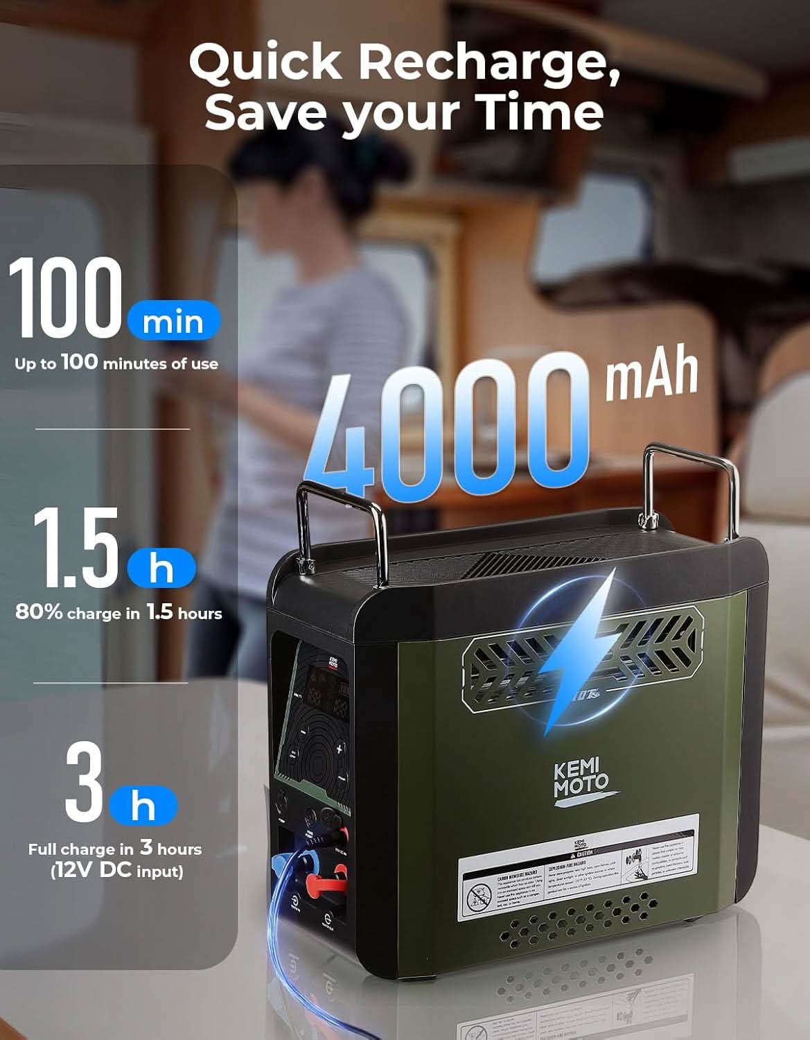 Kemimoto scaldabagno gas portatile 20000 BTU con pompa e doccia
