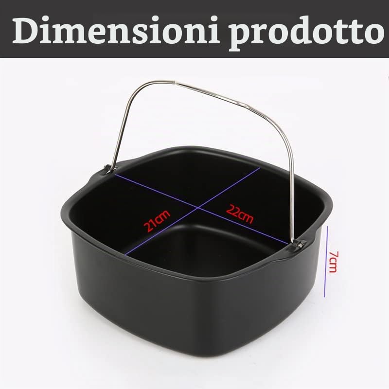 Hapivida Tortiera Friggitrice Aria 8 Pollici Ferro