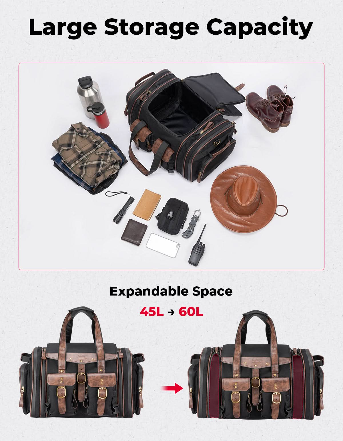 KEMIMOTO Borsa Posteriore Moto 60L Tela Cerata