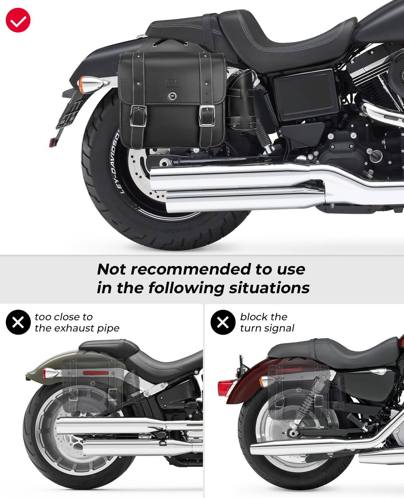 KEMIMOTO Sportster borse laterali moto pelle 20L coppia