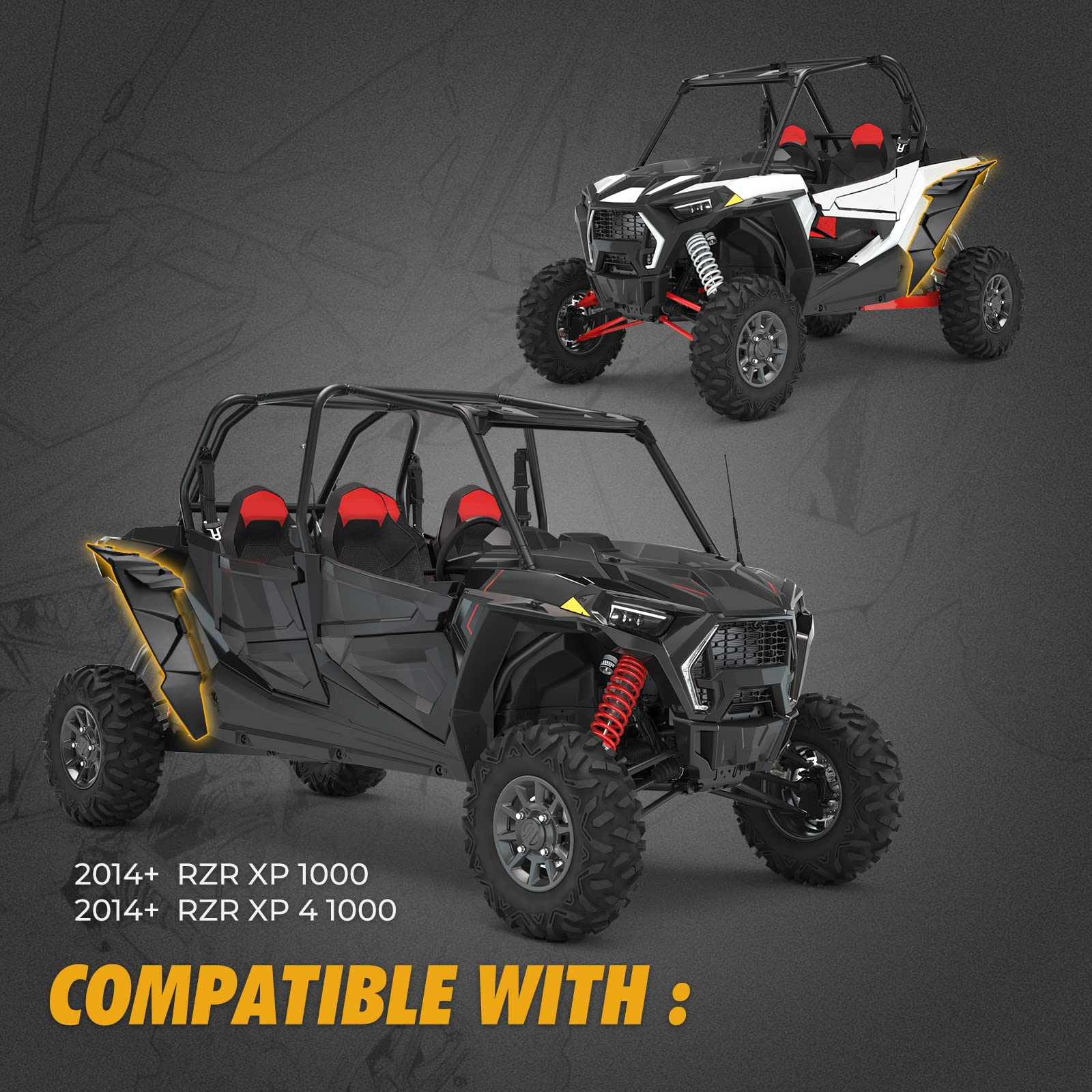 KEMIMOTO B0103-02401BK parafanghi RZR XP 1000 4 pezzi larghi