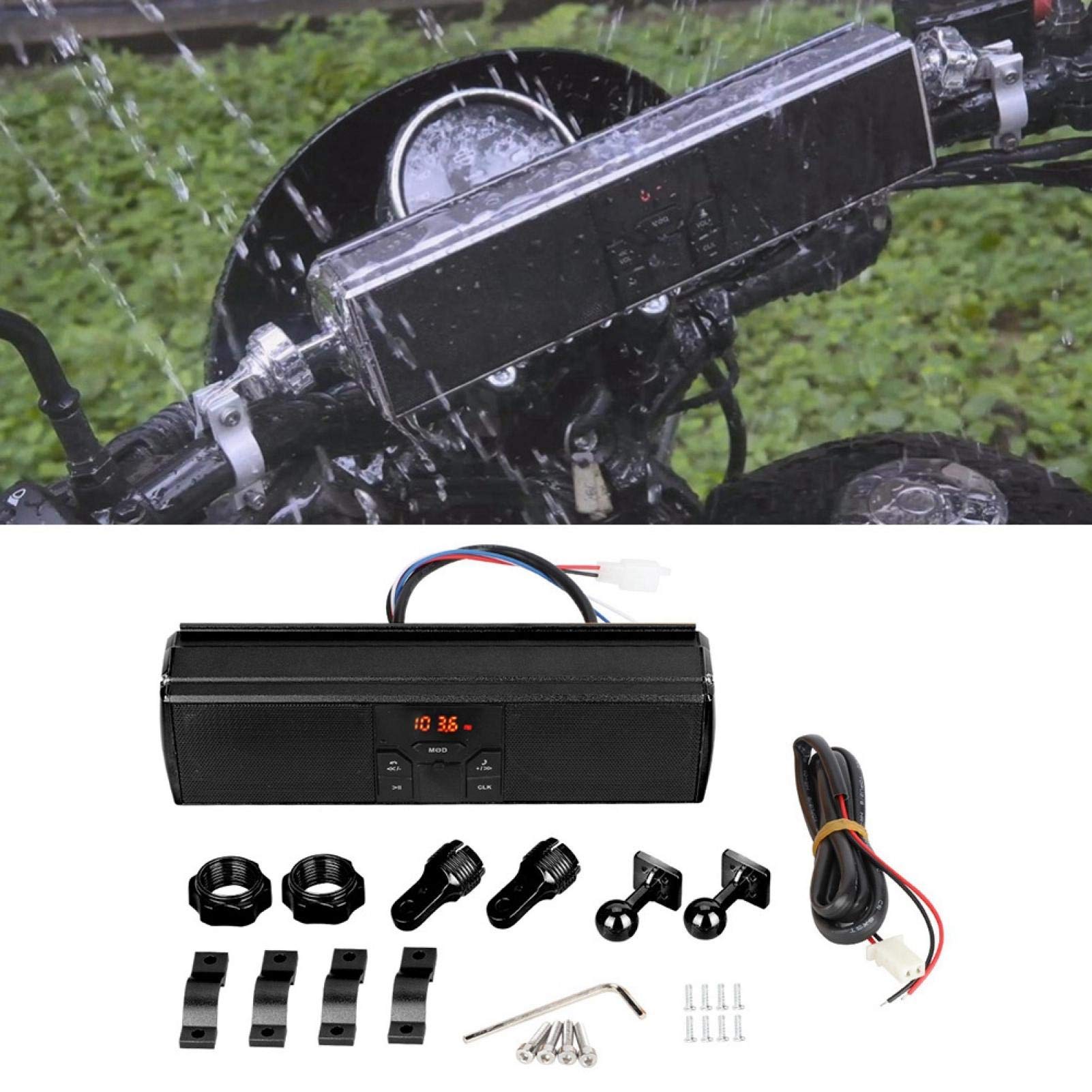 Kuuleyn stereo moto manubrio MP3 USB impermeabile nero