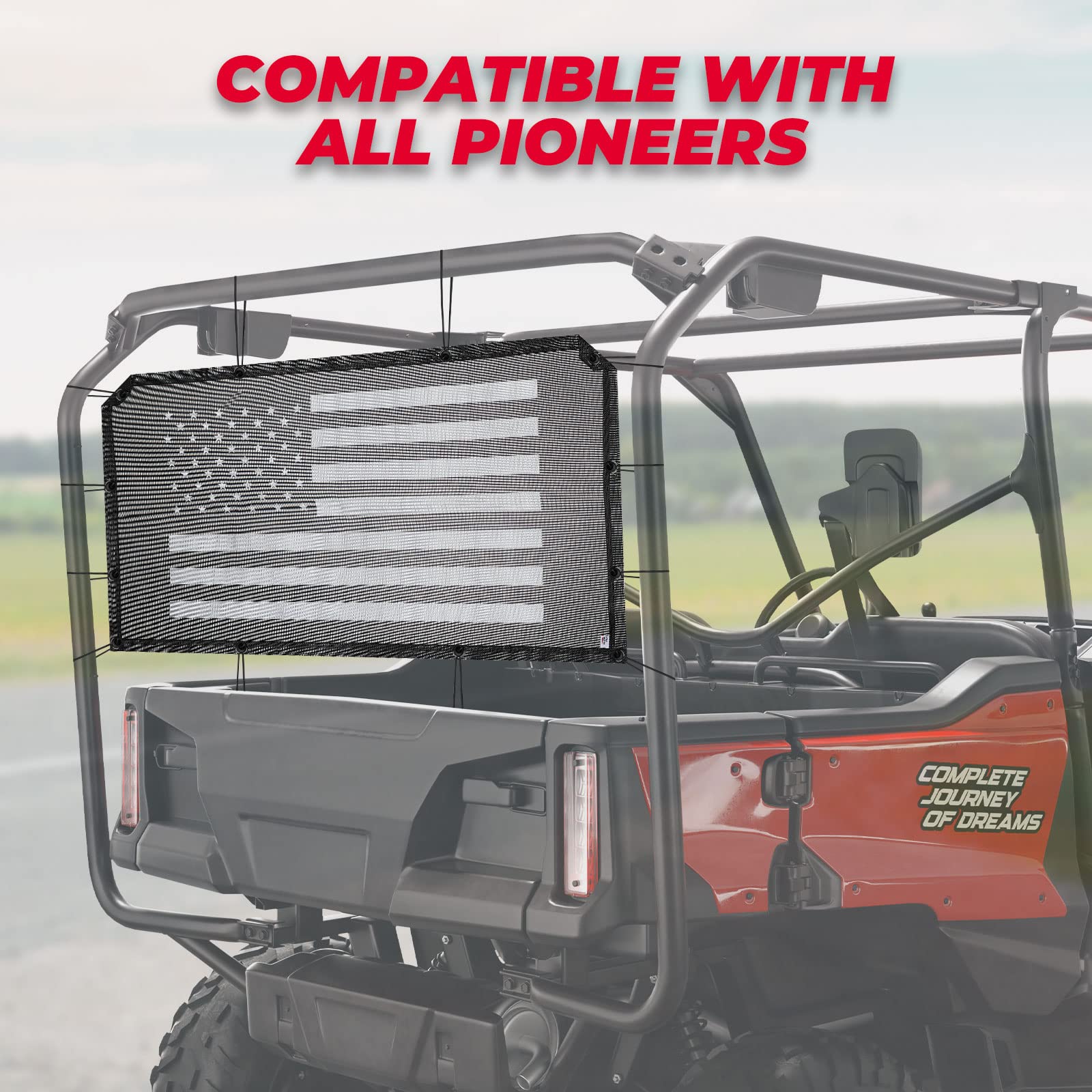 KEMIMOTO Rete Posteriore Pioneer 500 700 1000 Bandiera