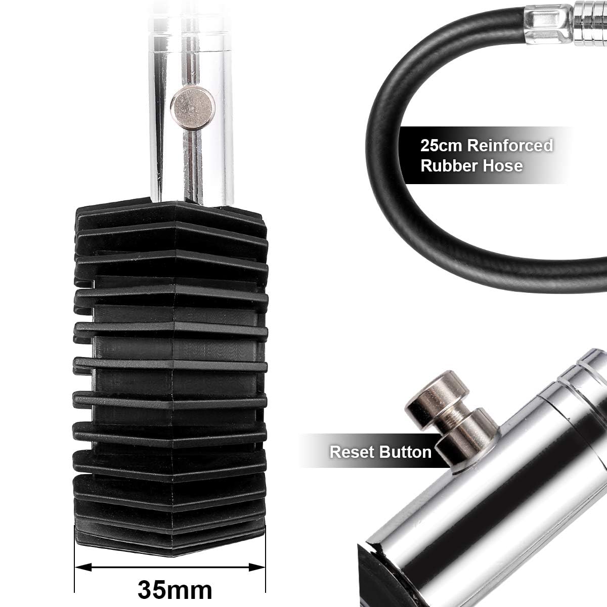 Kuuleyn 0-100 psi manometro pressione pneumatici nero