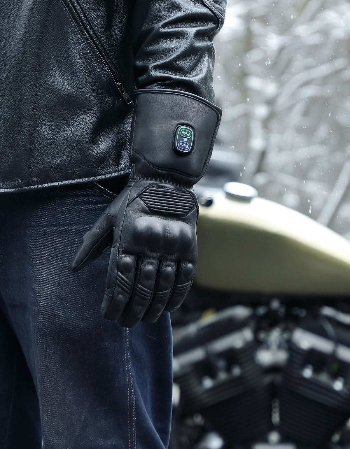 KEMIMOTO guanti moto riscaldati 7,4V touchscreen pelle