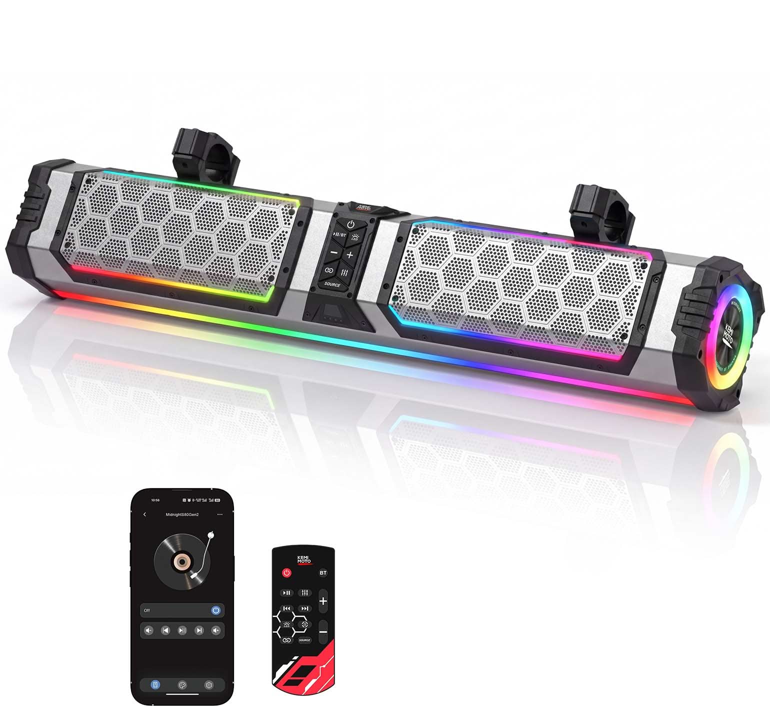 KEMIMOTO Midnight S80 Gen2 Cassa Soundbar 680W IP66 RGB