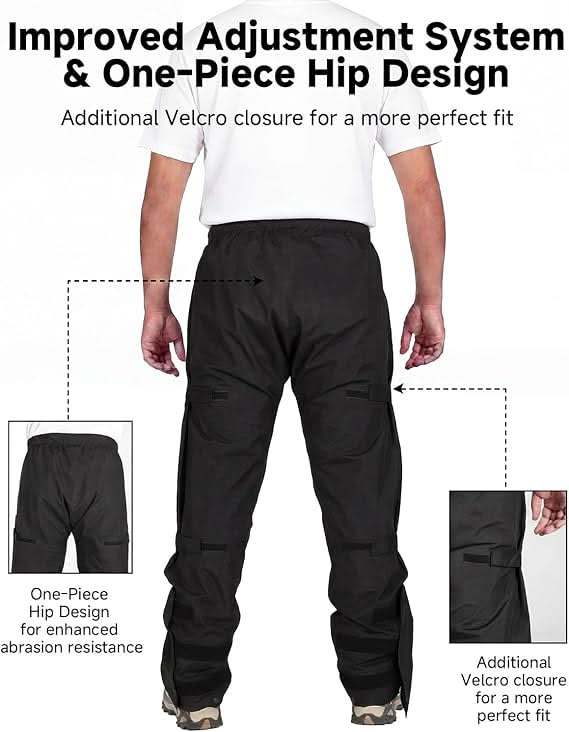 Kemimoto Pantaloni Antipioggia Outdoor Impermeabili con Sacca