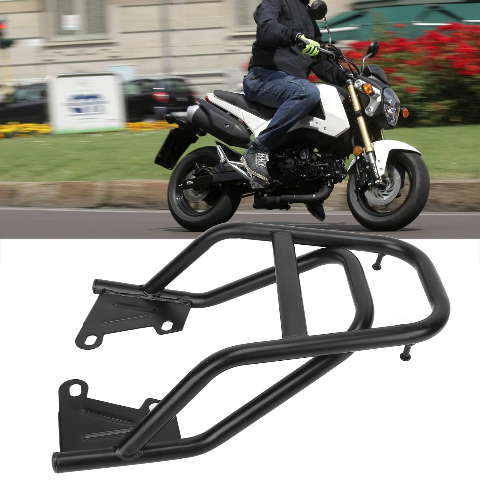 AOWINHIT Portapacchi Grom MSX125 M3 Posteriore Nero Ferro