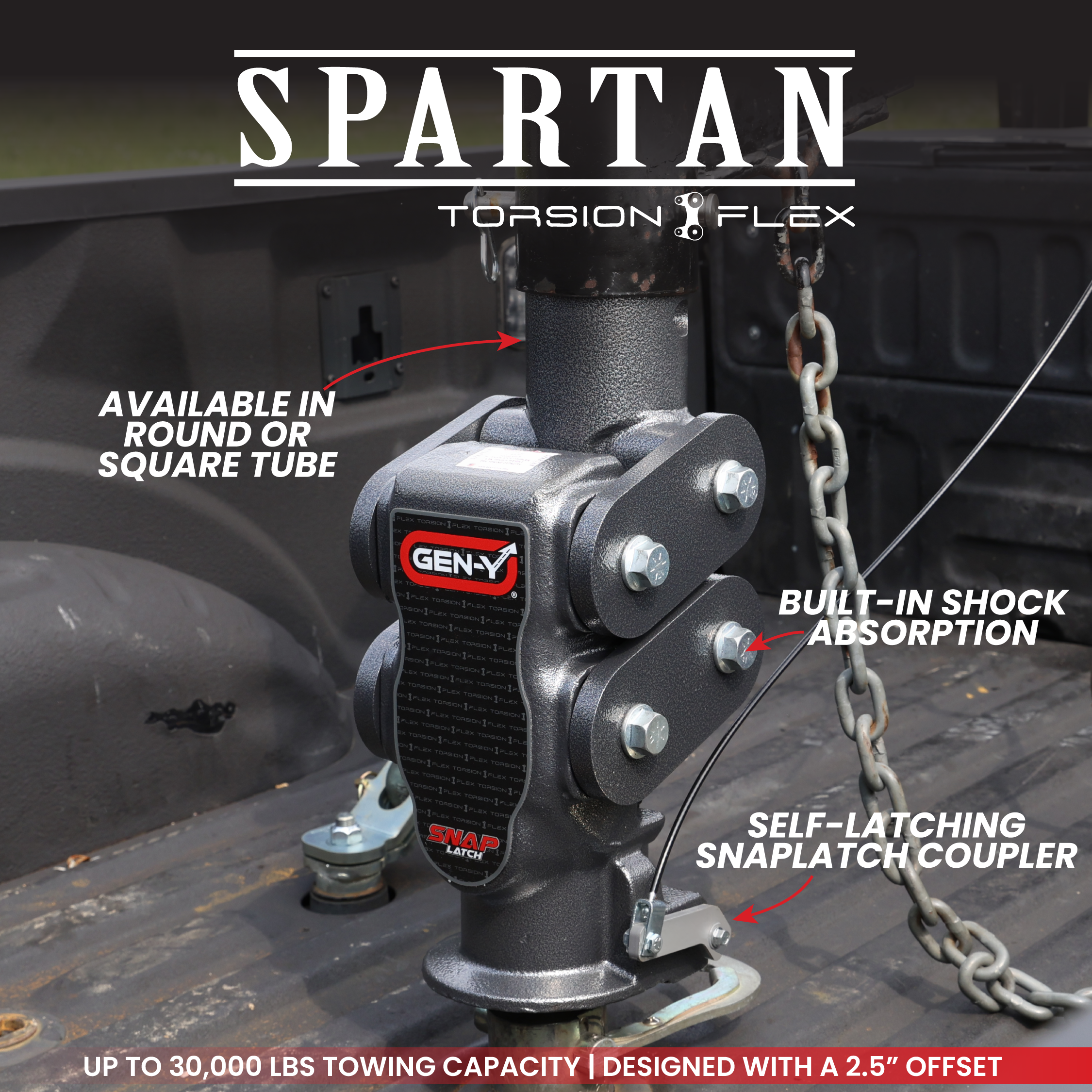 GEN-Y Spartan GH-7052 Gancio Collo d'Oca 4" Quadro 25K Torsion