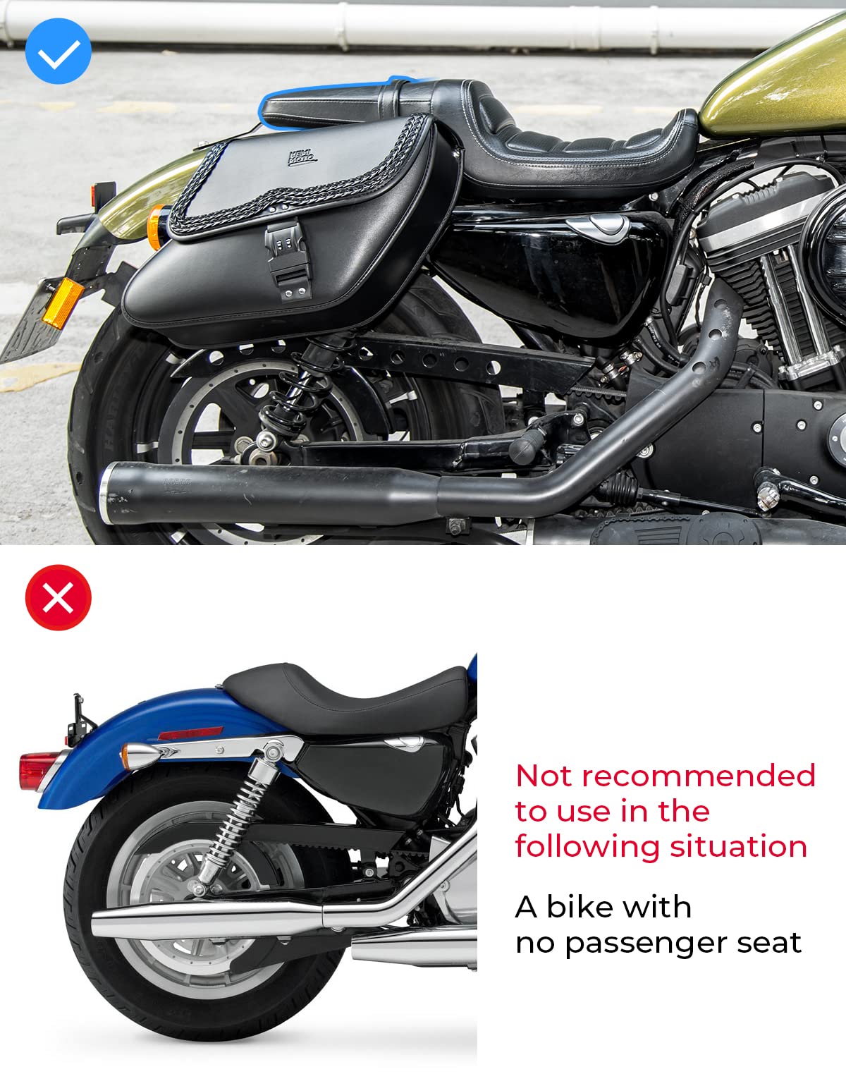 KEMIMOTO Sportster borse laterali 28L con serratura