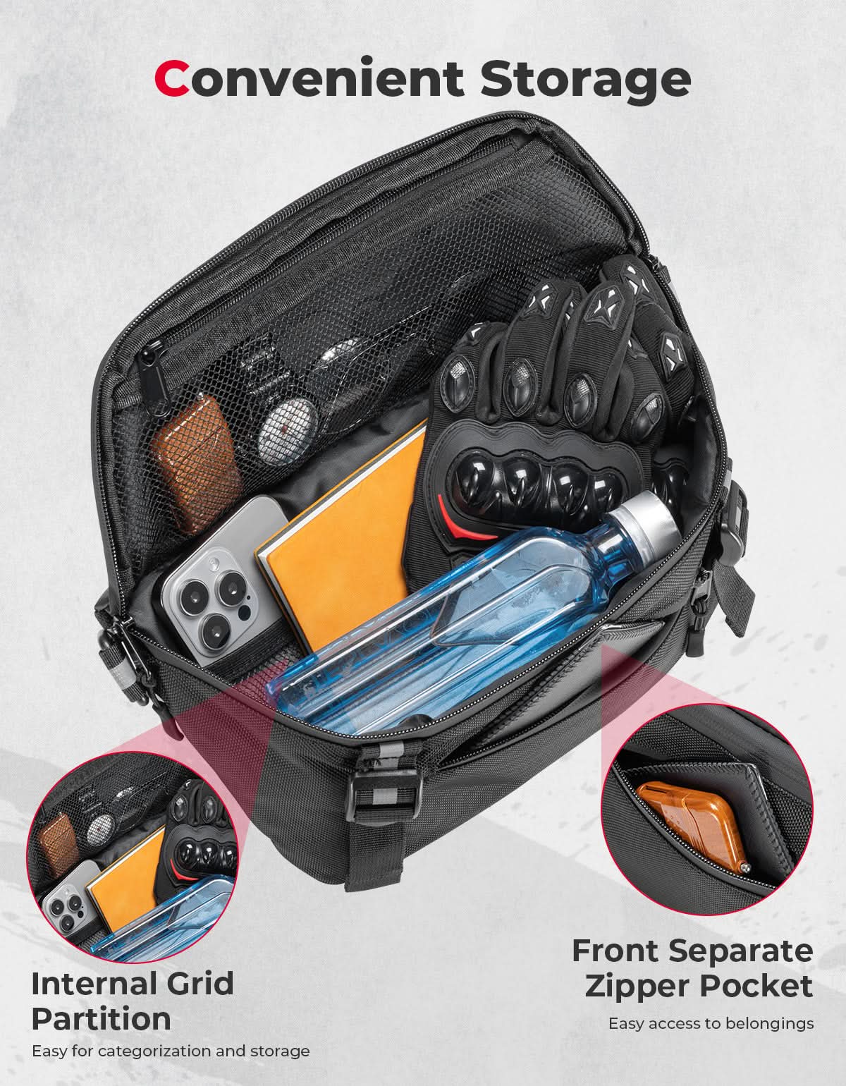 Kemimoto borsa manubrio moto impermeabile universale