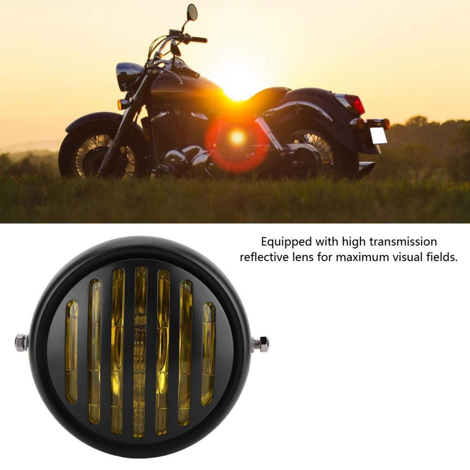 Kuuleyn Faro Anteriore Moto 5,75 Pollici Lente Gialla