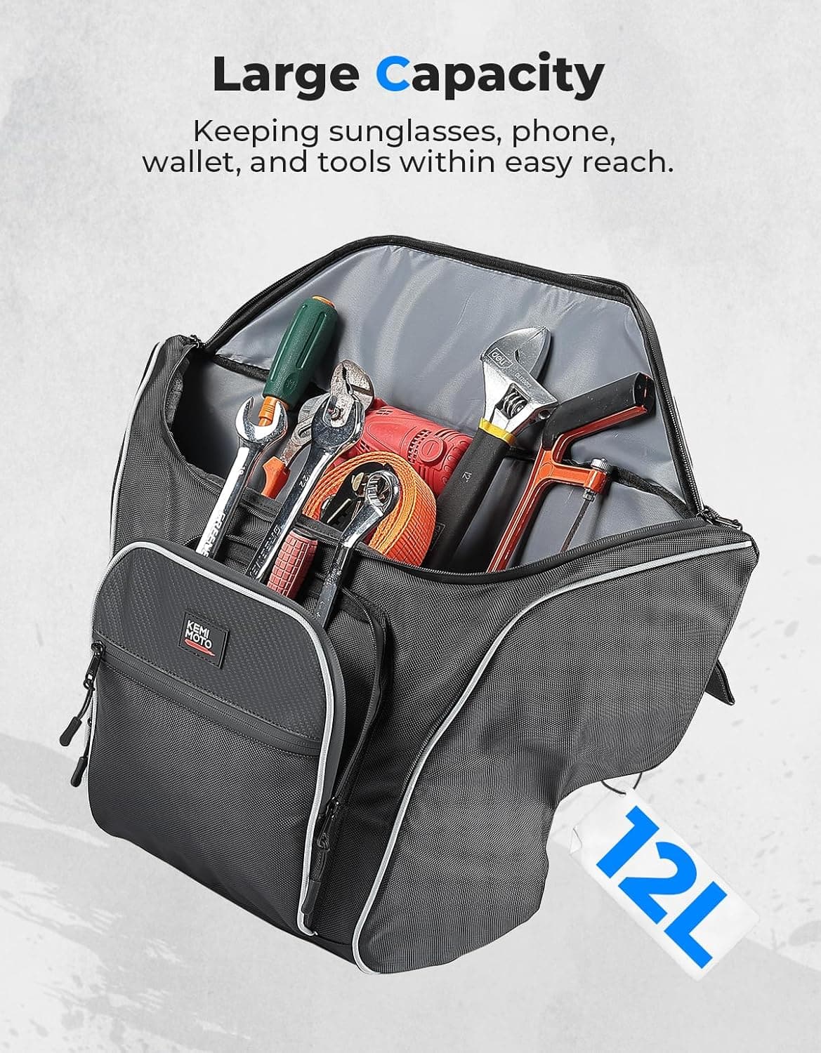 Kemimoto General 1000 borsa centrale sedile 12 L