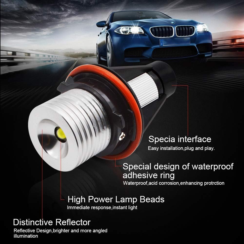 Kuuleyn Angel Eyes LED 6000K E60 E61 2 Pezzi Bianchi
