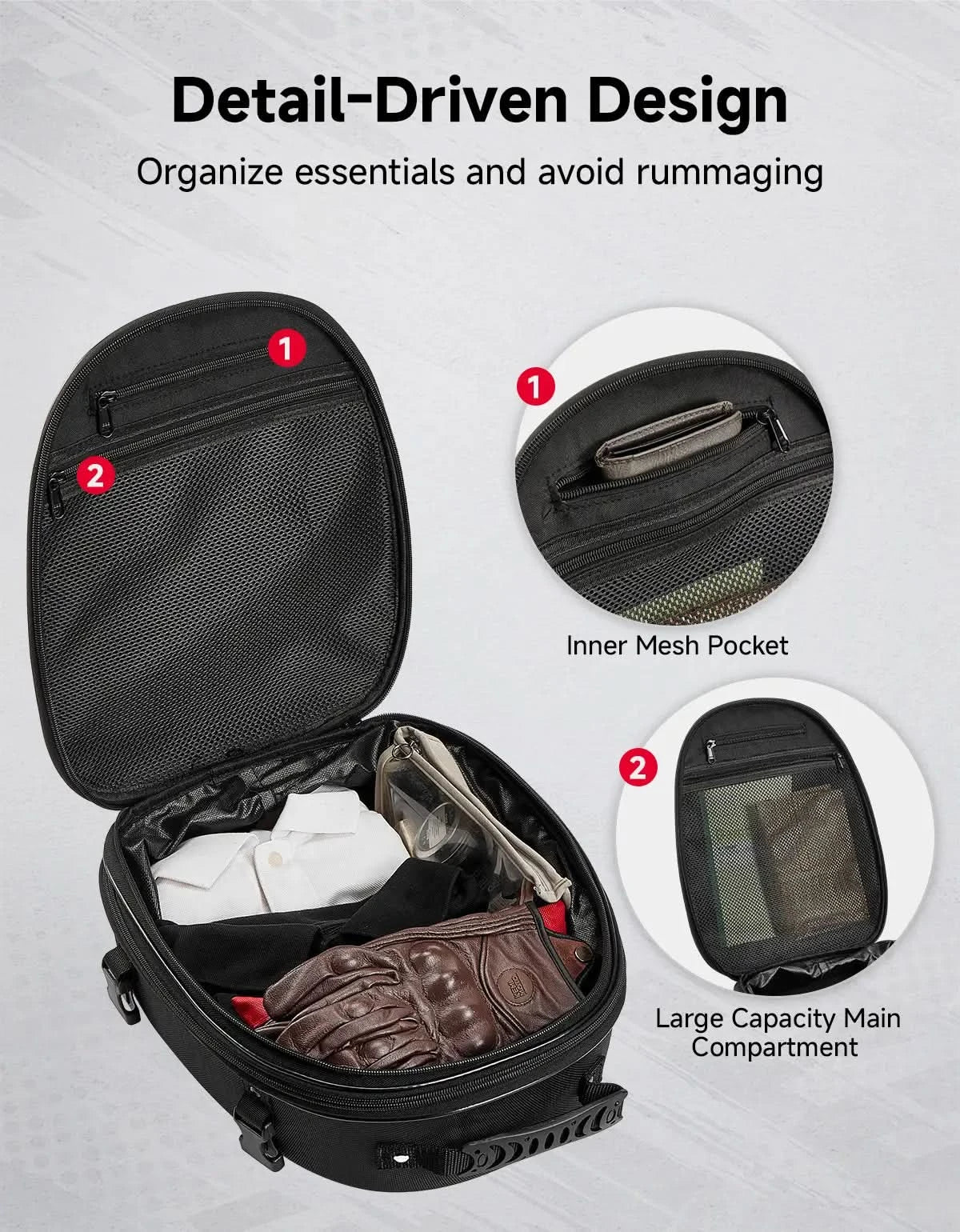 KEMIMOTO borsa codino moto rigida EVA 11-21L con lucchetto