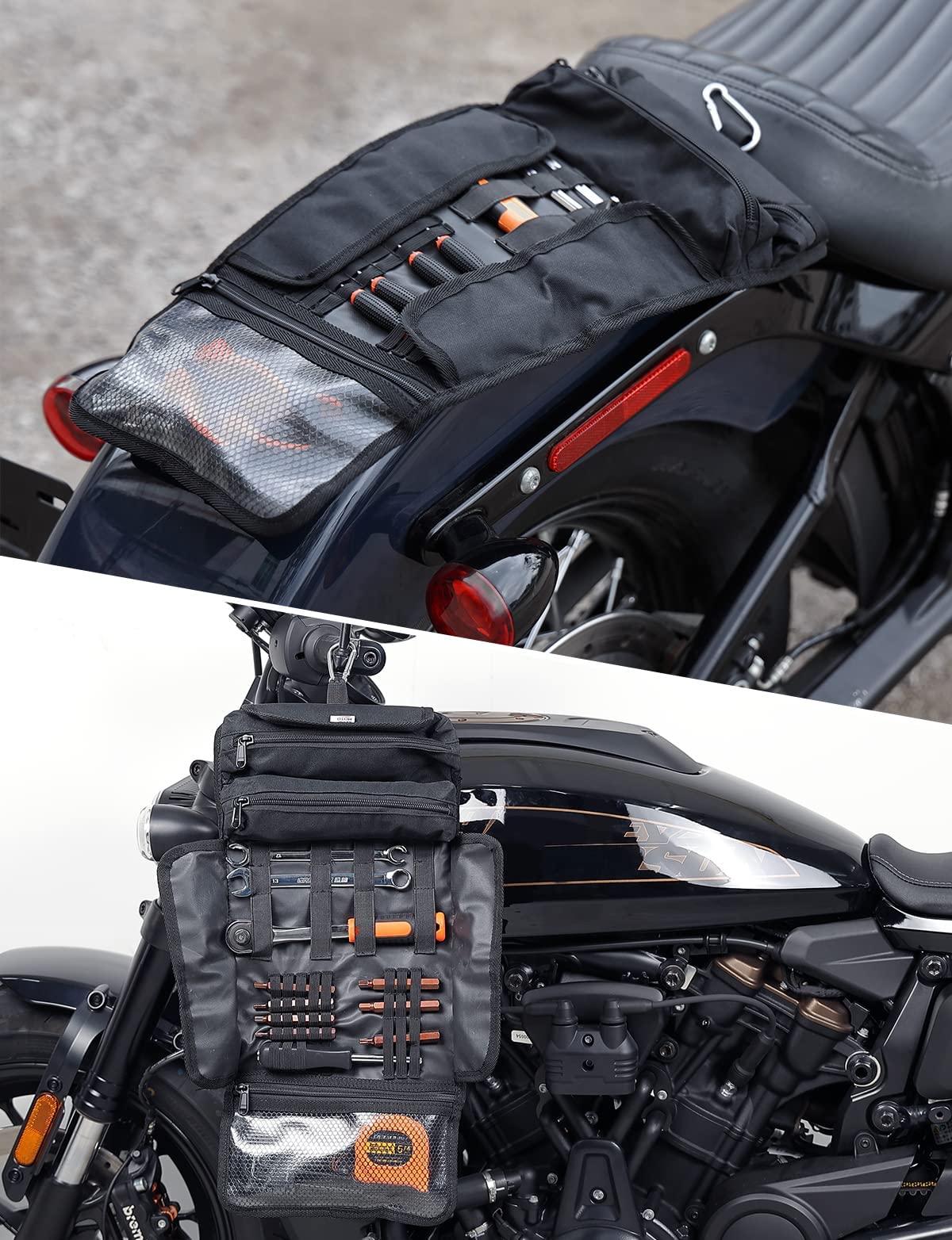 KEMIMOTO borsa attrezzi moto arrotolabile nera