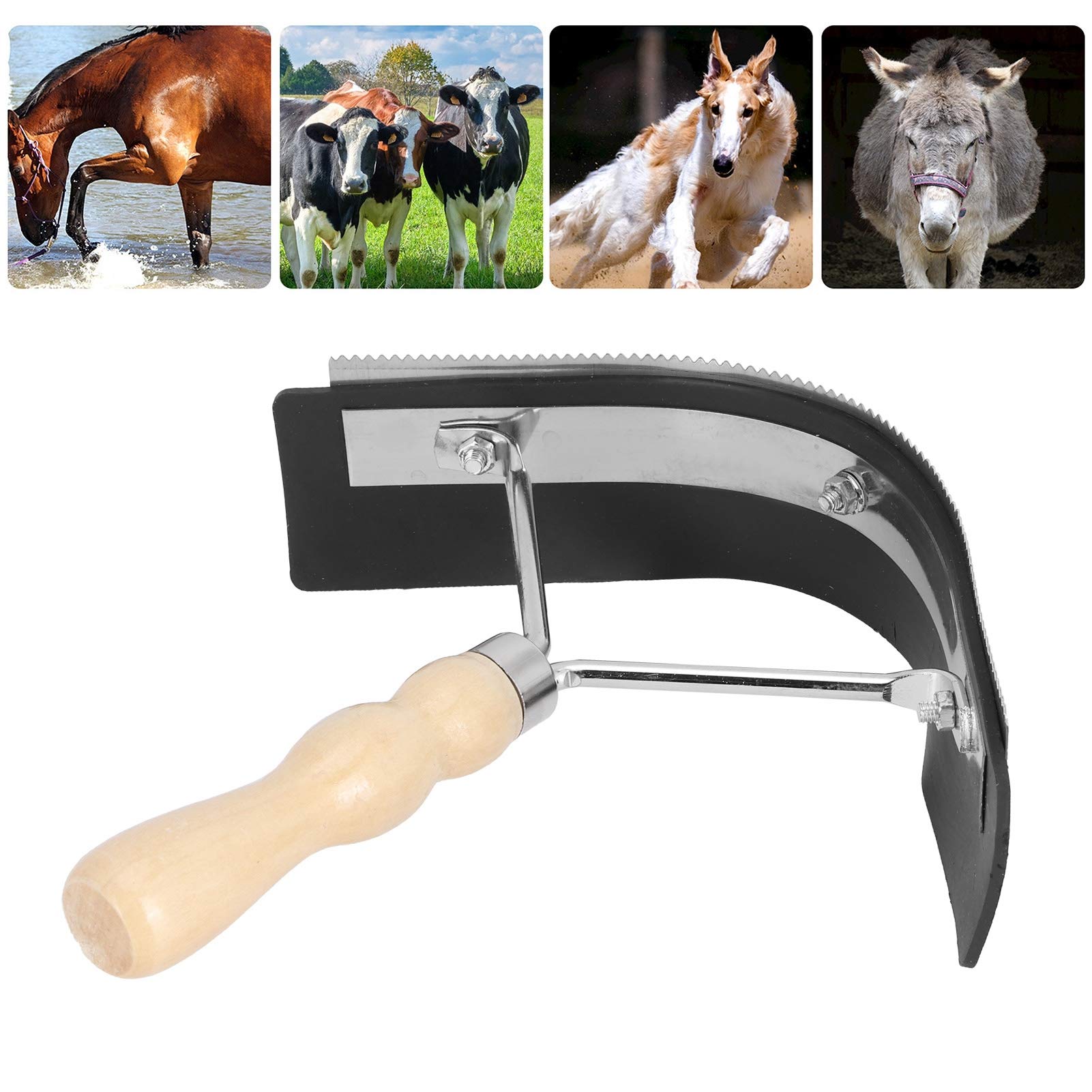 Kuuleyn Raschietto Sudore Cavalli 2in1 Manico Legno