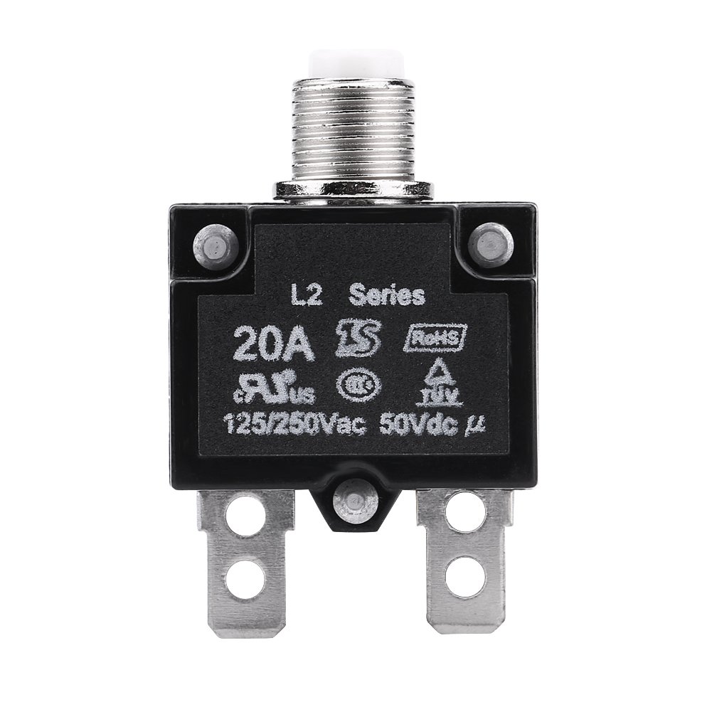 Kuuleyn Interruttore Termico 20A Sovraccarico 125/250V Ripristino