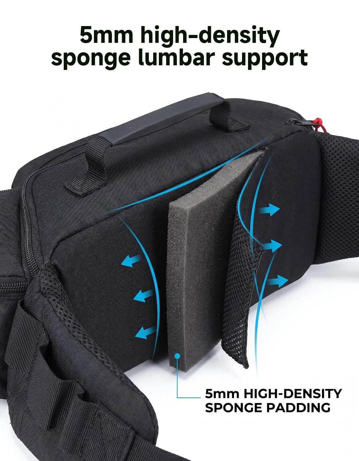 Kemimoto Marsupio Vita 2,5L 5 tasche supporto lombare
