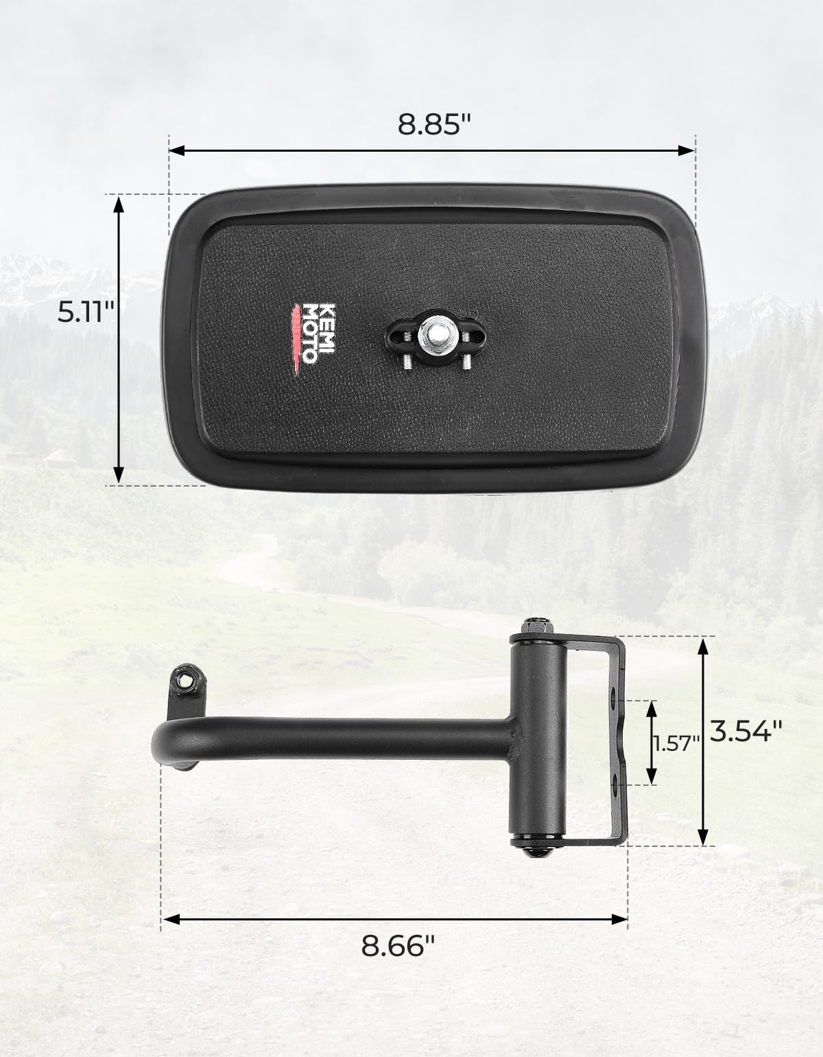 KEMIMOTO Kubota RTV specchietti laterali convessi neri
