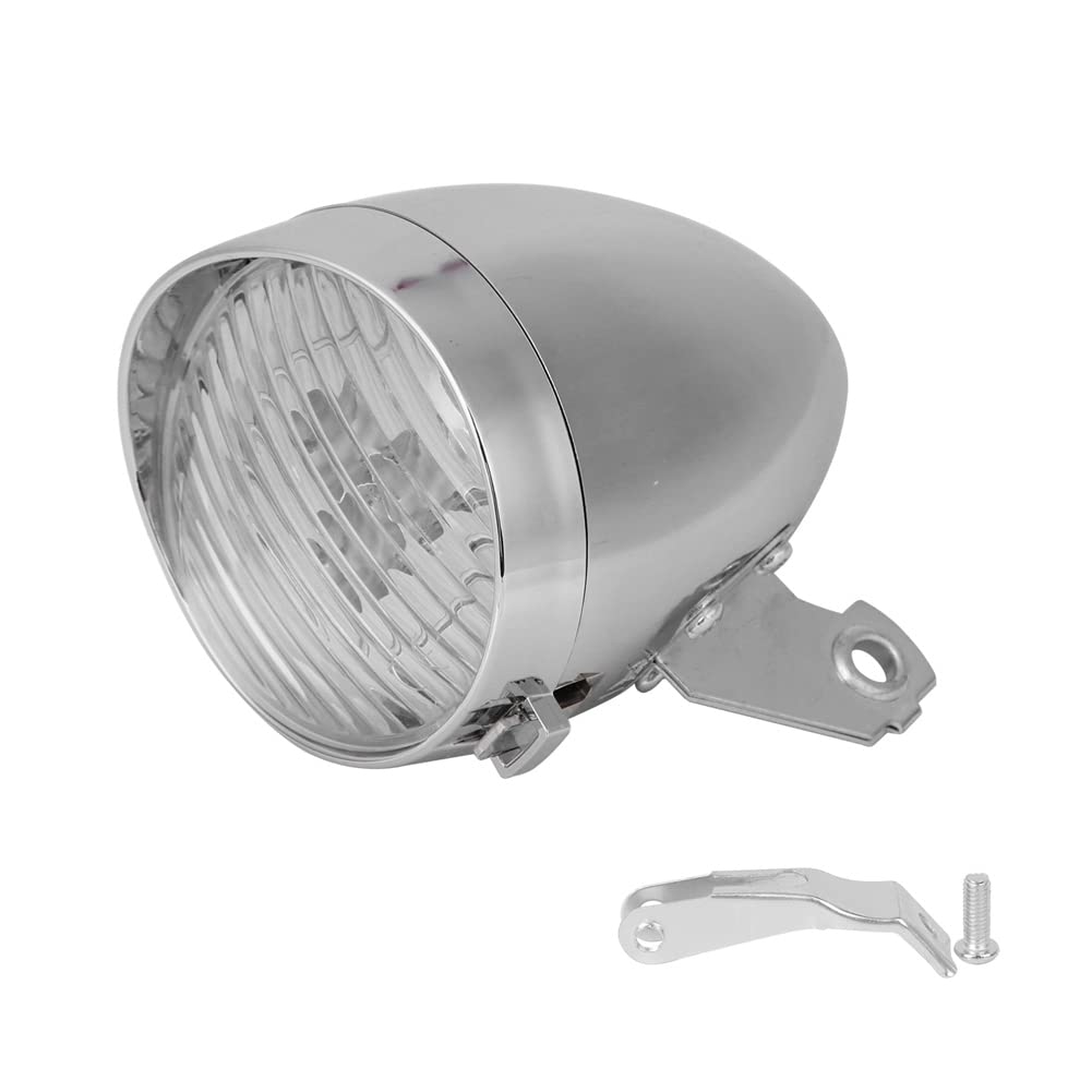 Hapivida Luce Bici Anteriore 3 LED Vintage Argento