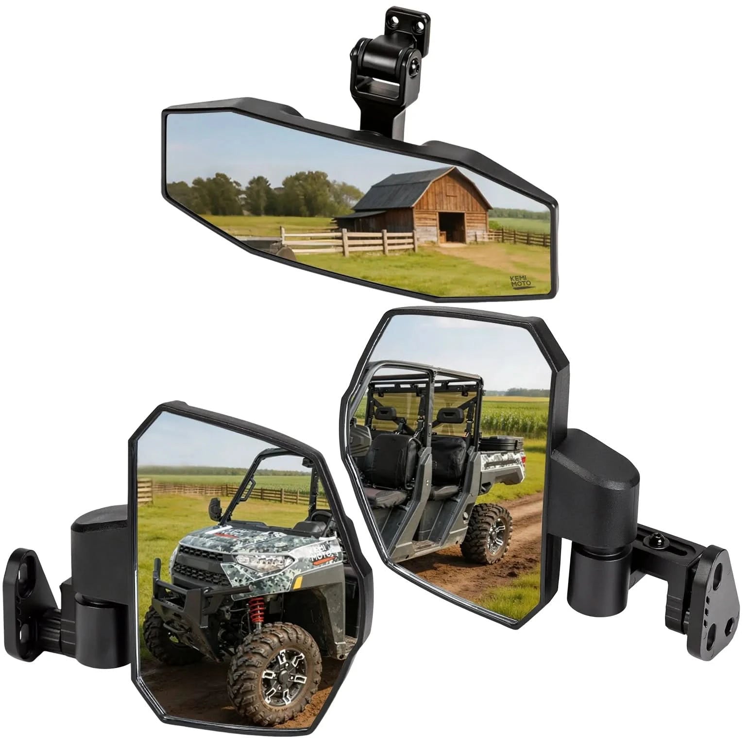 KEMIMOTO Ranger XP 1000 specchietti UTV 3 pezzi antivibrazione
