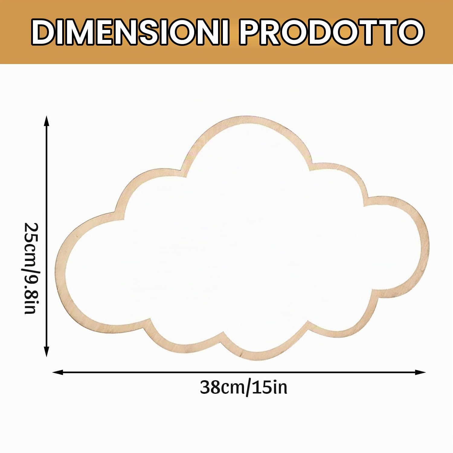 Hapivida specchio parete nuvola acrilico con legno