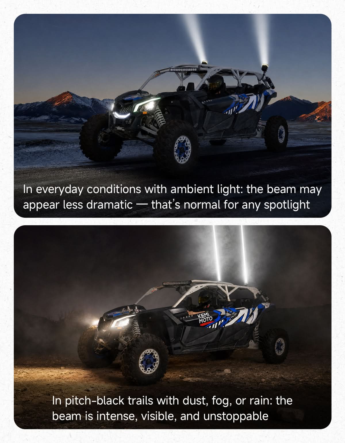 Kemimoto RGB Whipless luci led UTV ATV con freccia