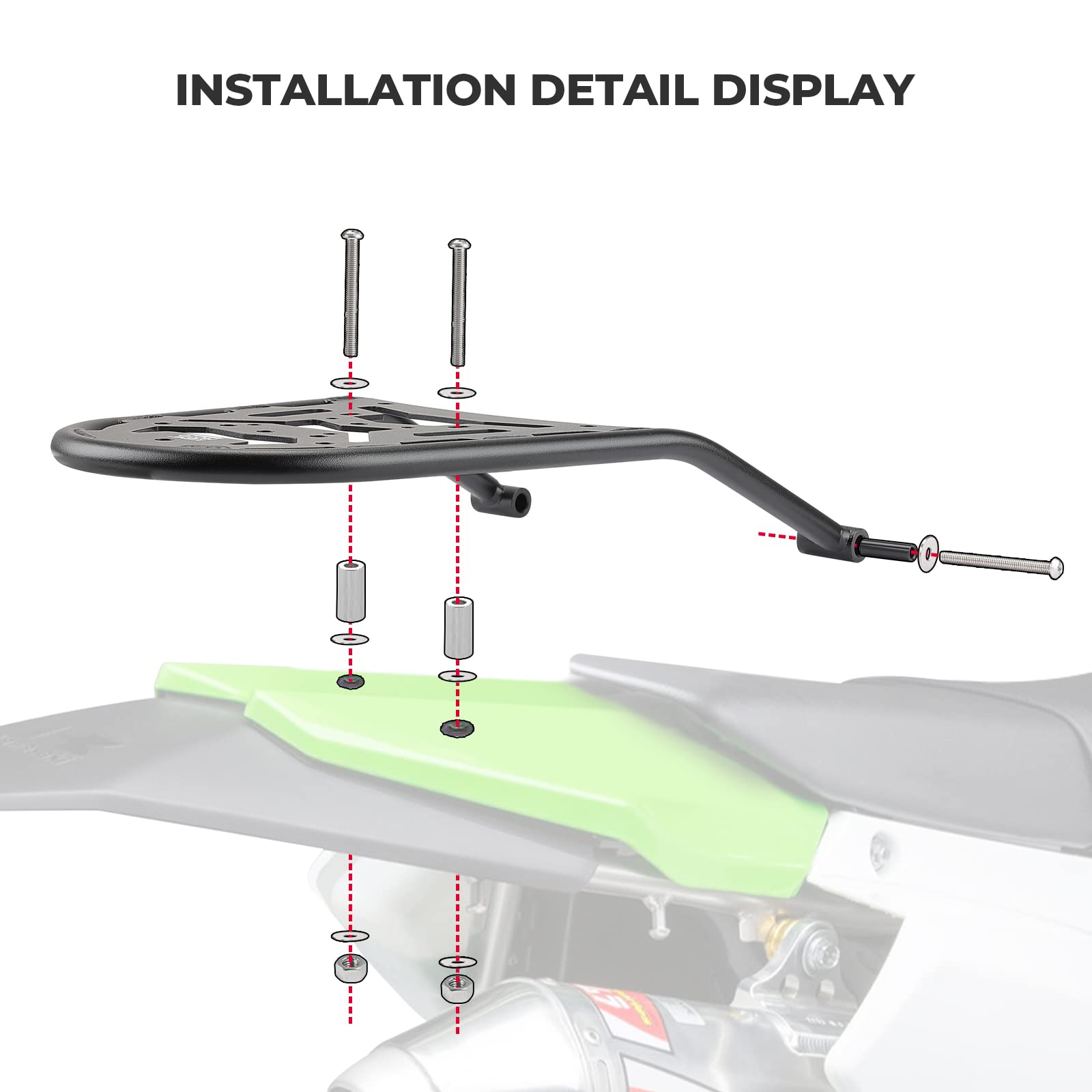 Kemimoto KLX300 portapacchi posteriore per KLX250S KLX300 nero
