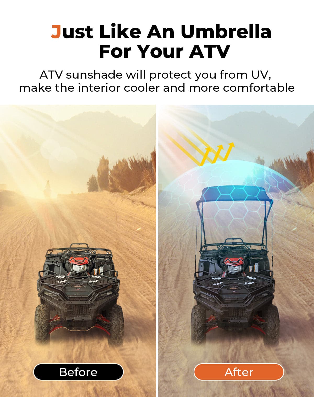 KEMIMOTO ATV tettuccio parasole pieghevole universale UV