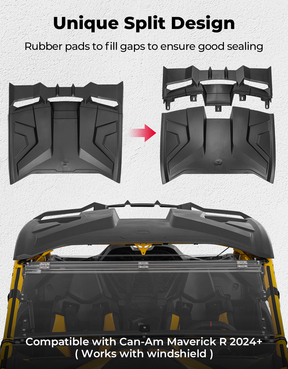 KEMIMOTO Tetto Rigido Can-Am Maverick R HDPE 2 Pezzi