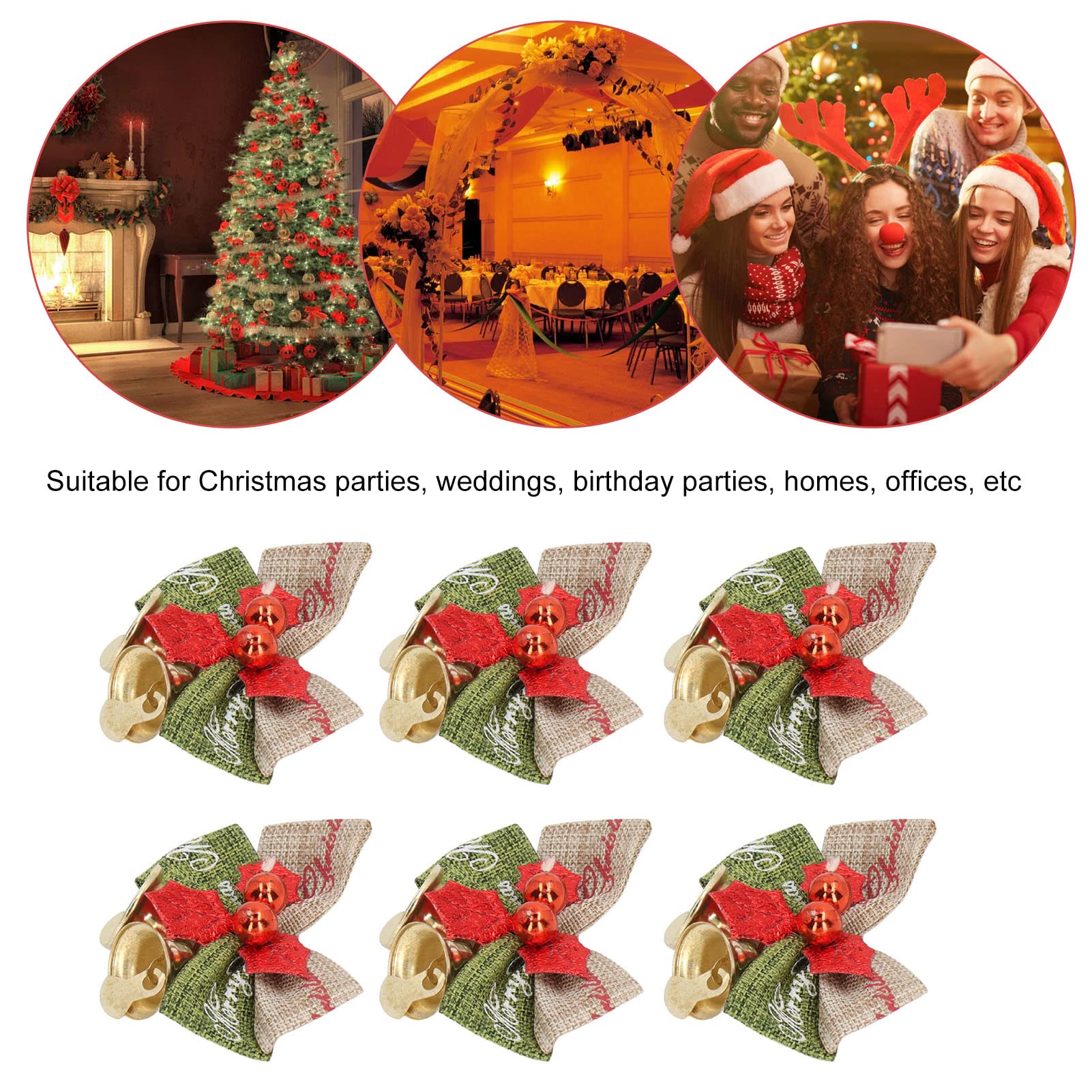 Hapivida Mini Fiocchi Natale con Campane 50 Pezzi