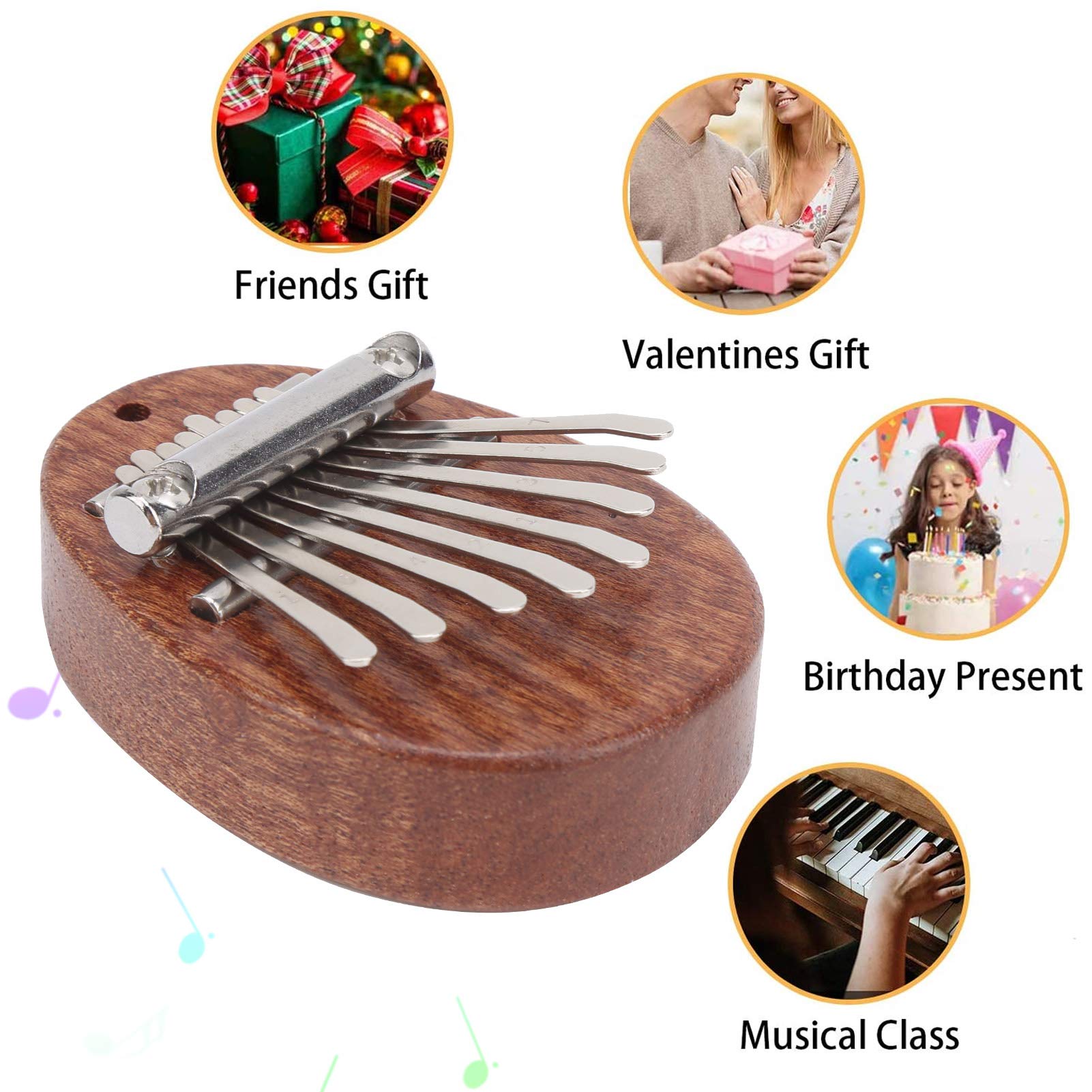 Kuuleyn Mini Kalimba 8 Tasti Legno