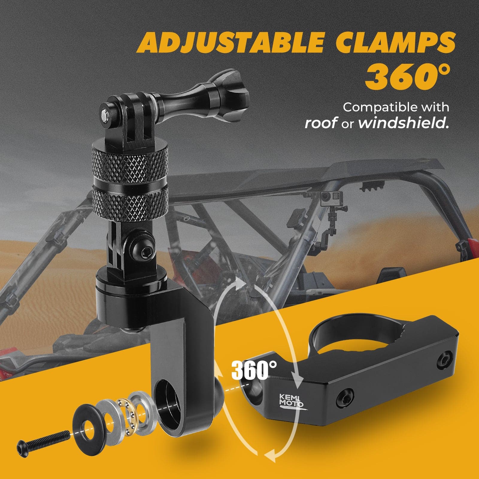 KEMIMOTO B1201-04001BK supporto action cam alluminio