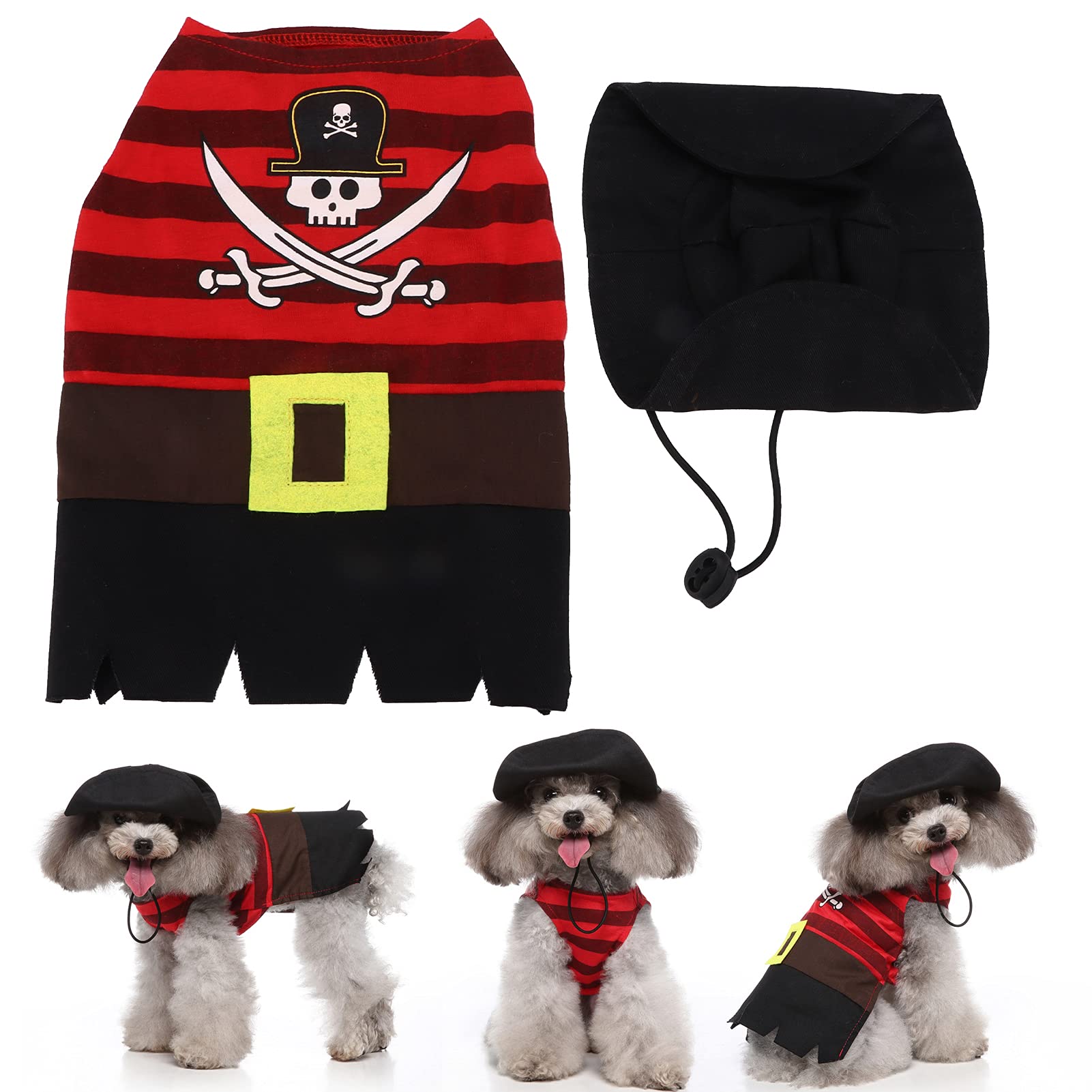 Kuuleyn Costume Pirata per Cani XL in Poliestere Lavabile