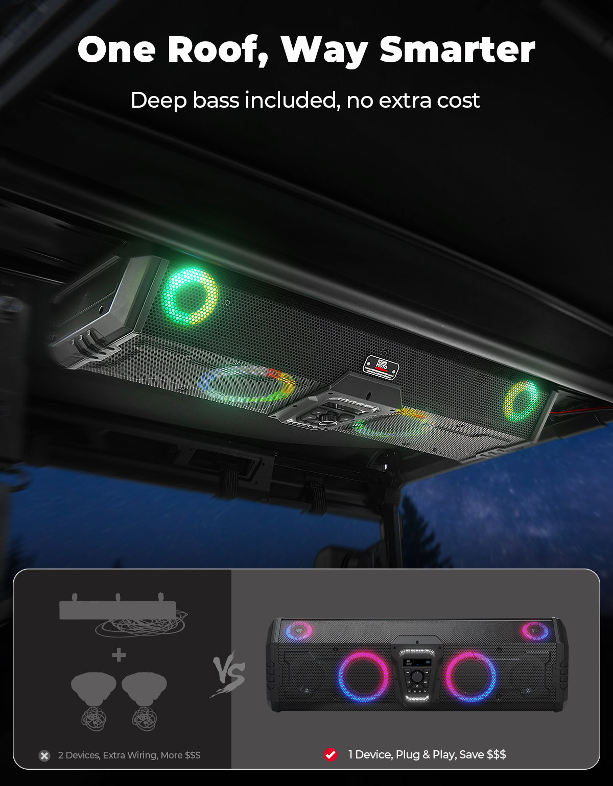 Kemimoto Midnight 90 soundbar UTV Bluetooth IPX6 200W